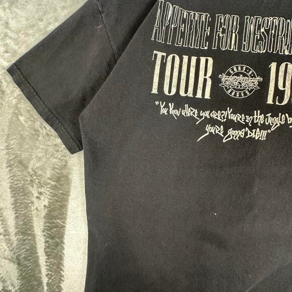 Guns N’ Roses 1988 Black Sun-Faded Appetite For Destruction Tour 2012 Band Tee L - Picture 7 of 7
